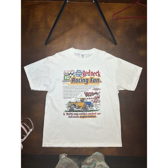 VTG Y2K Jeff Foxworthy’s Comedy Redneck Racing Fan Shirt Sleeve T Shirt Size L - Picture 11 of 12
